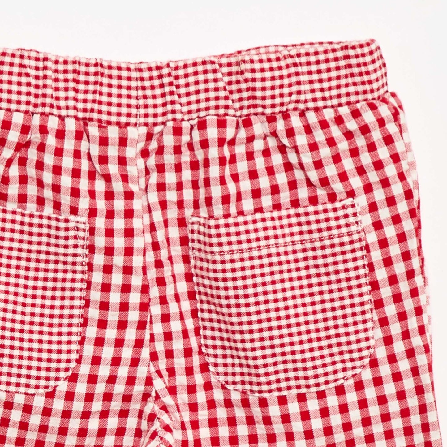 Gingham Seersucker Trousers RED