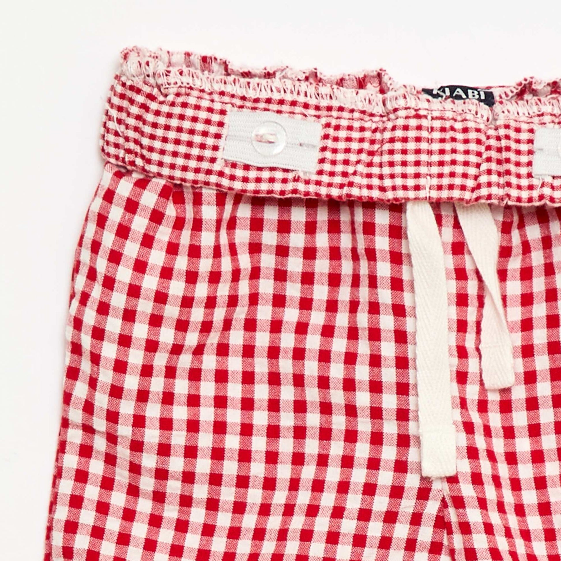 Gingham Seersucker Trousers RED