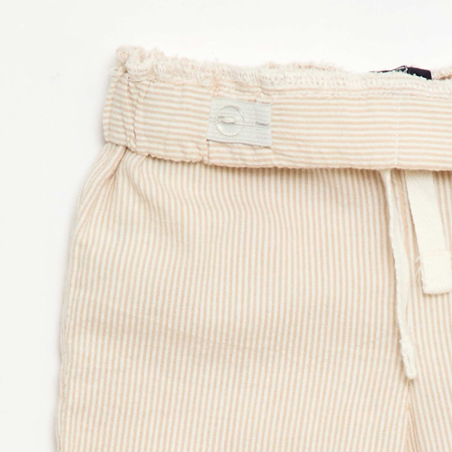 Striped Seersucker Trousers BEIGE