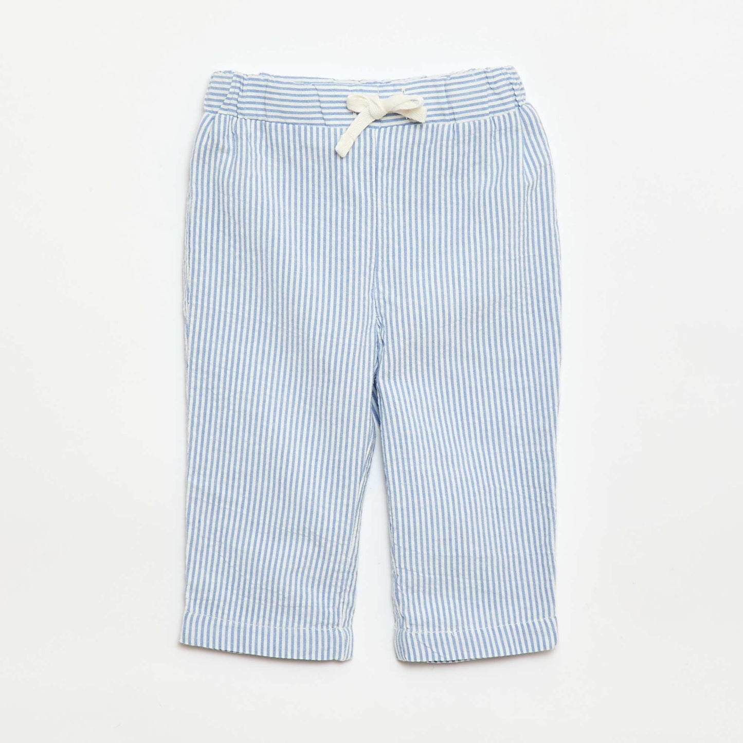 Striped Seersucker Trousers BLUE