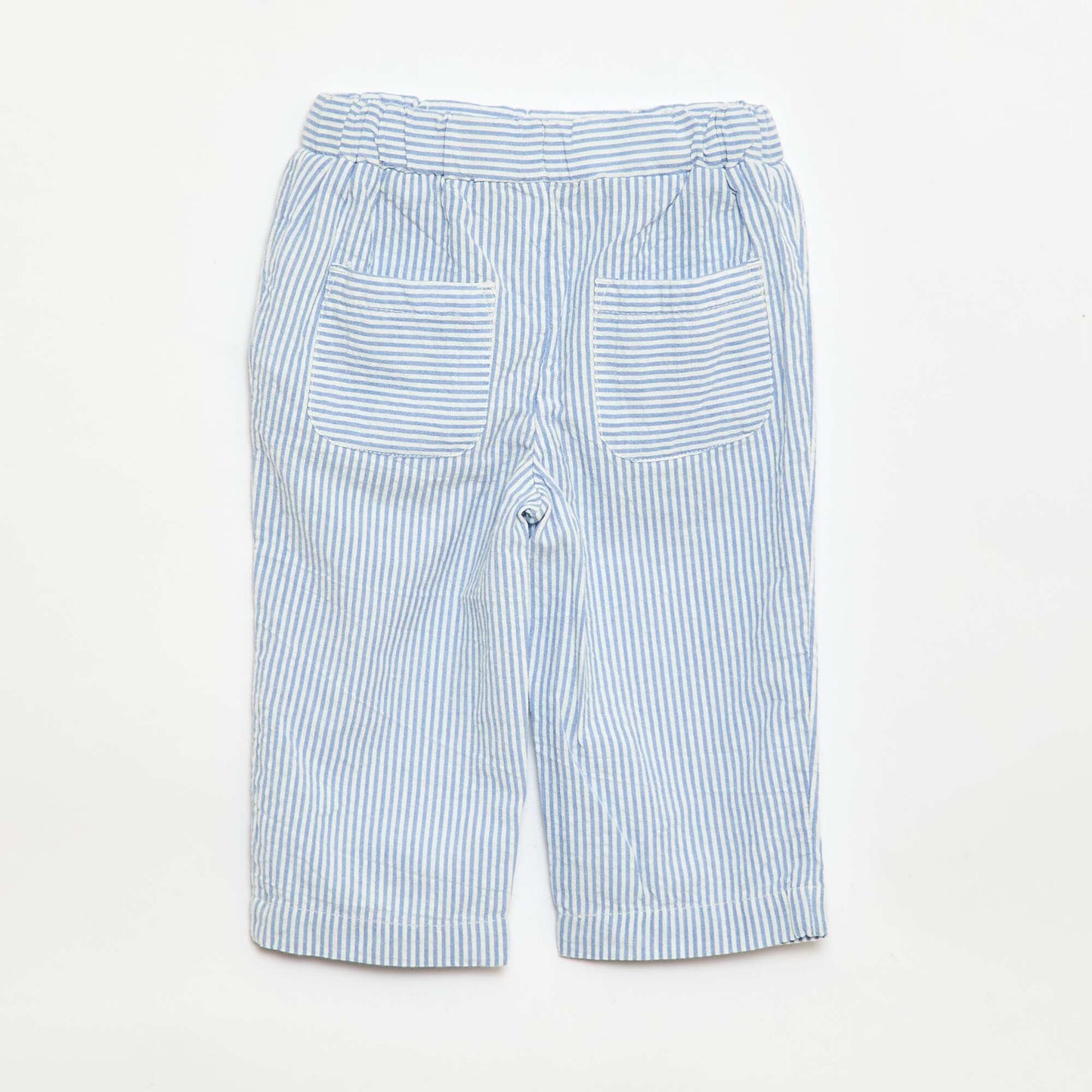 Striped Seersucker Trousers BLUE