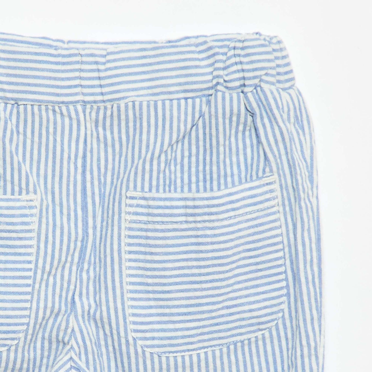 Striped Seersucker Trousers BLUE