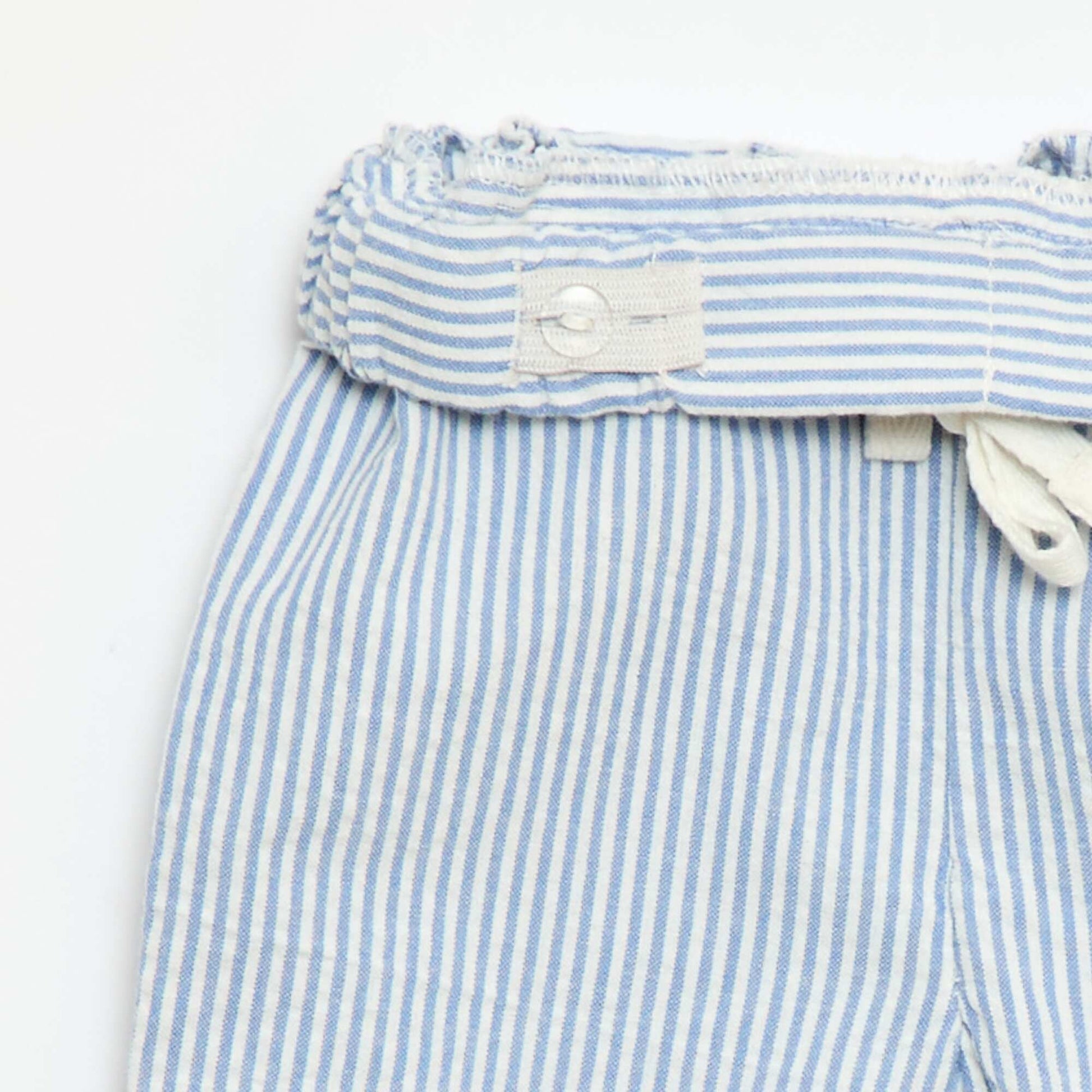 Striped Seersucker Trousers BLUE