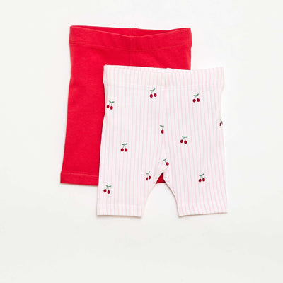 2-pack of cropped leggings WHITE