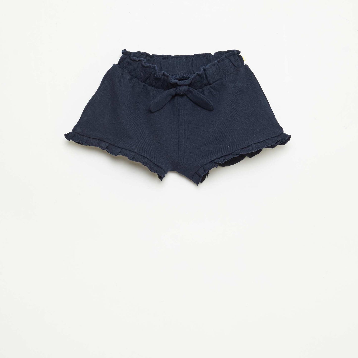 Ruffled shorts with waist tie BLUE