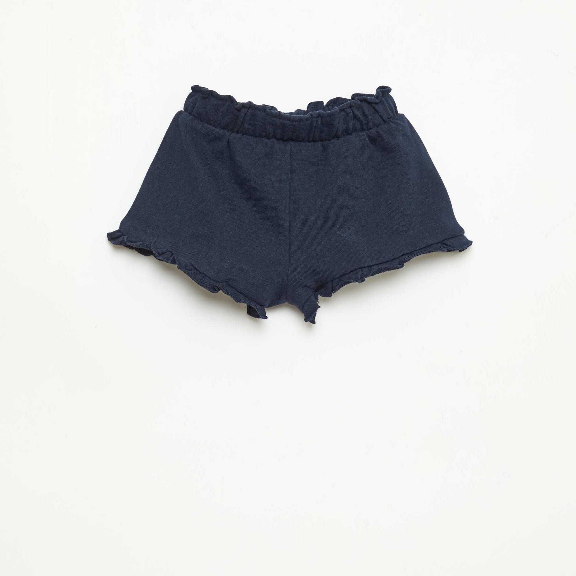 Ruffled shorts with waist tie BLUE