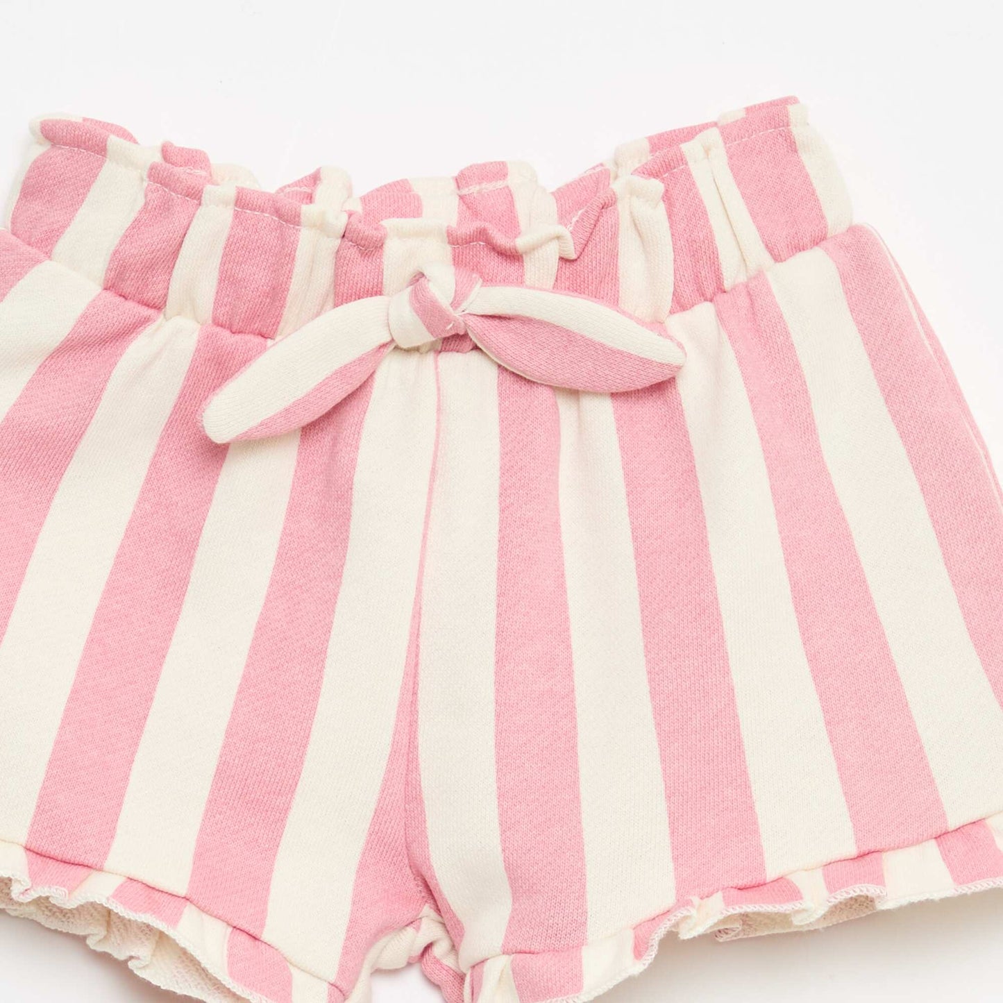 Lightweight French Terry Shorts with Ruffle Hem PINK