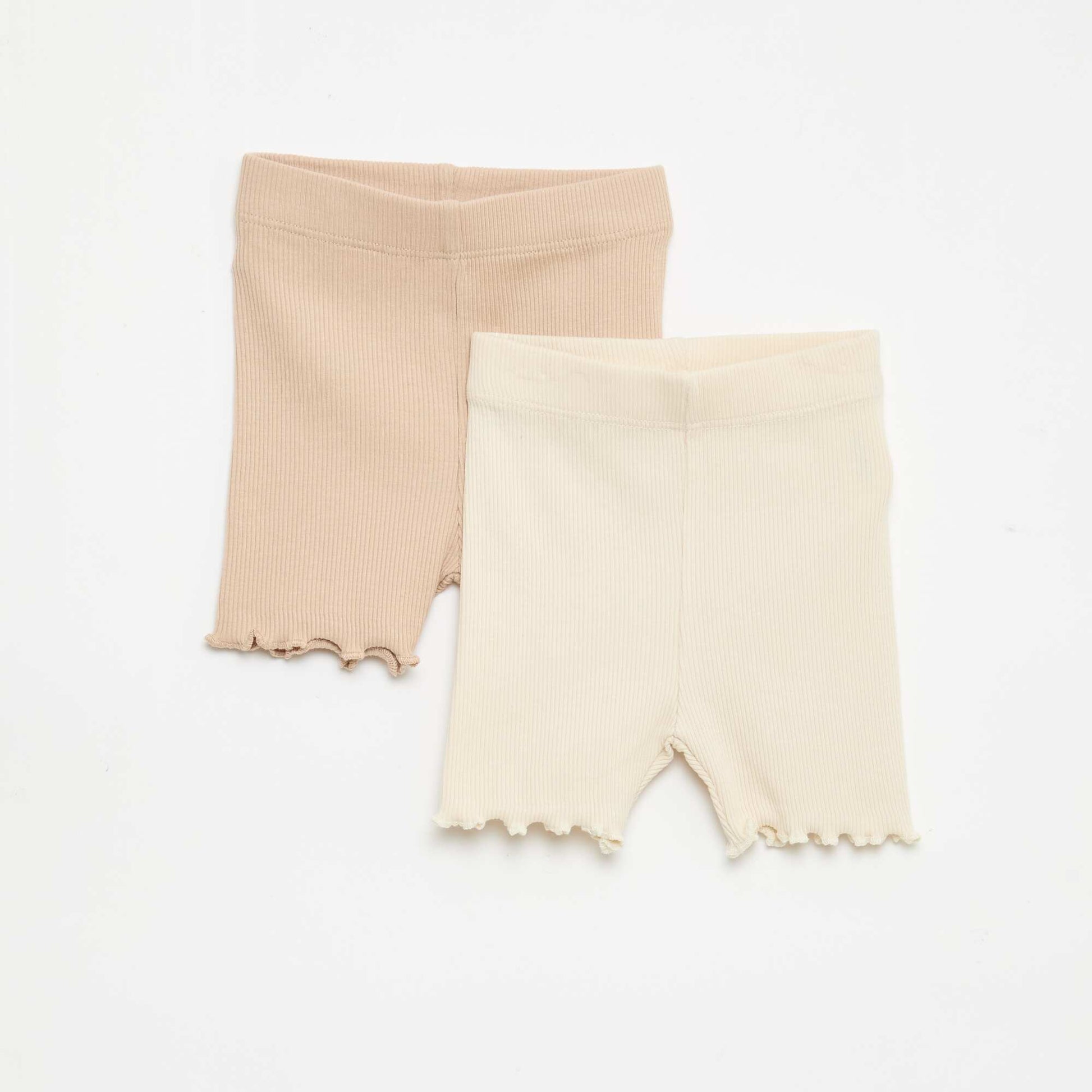 2-Pack Ribbed Leggings BEIGE