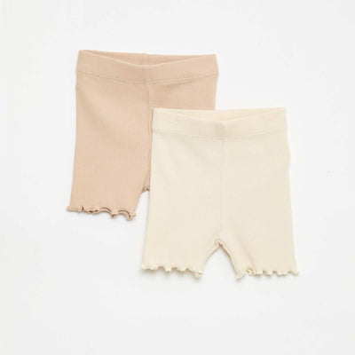 2-Pack Ribbed Leggings BEIGE