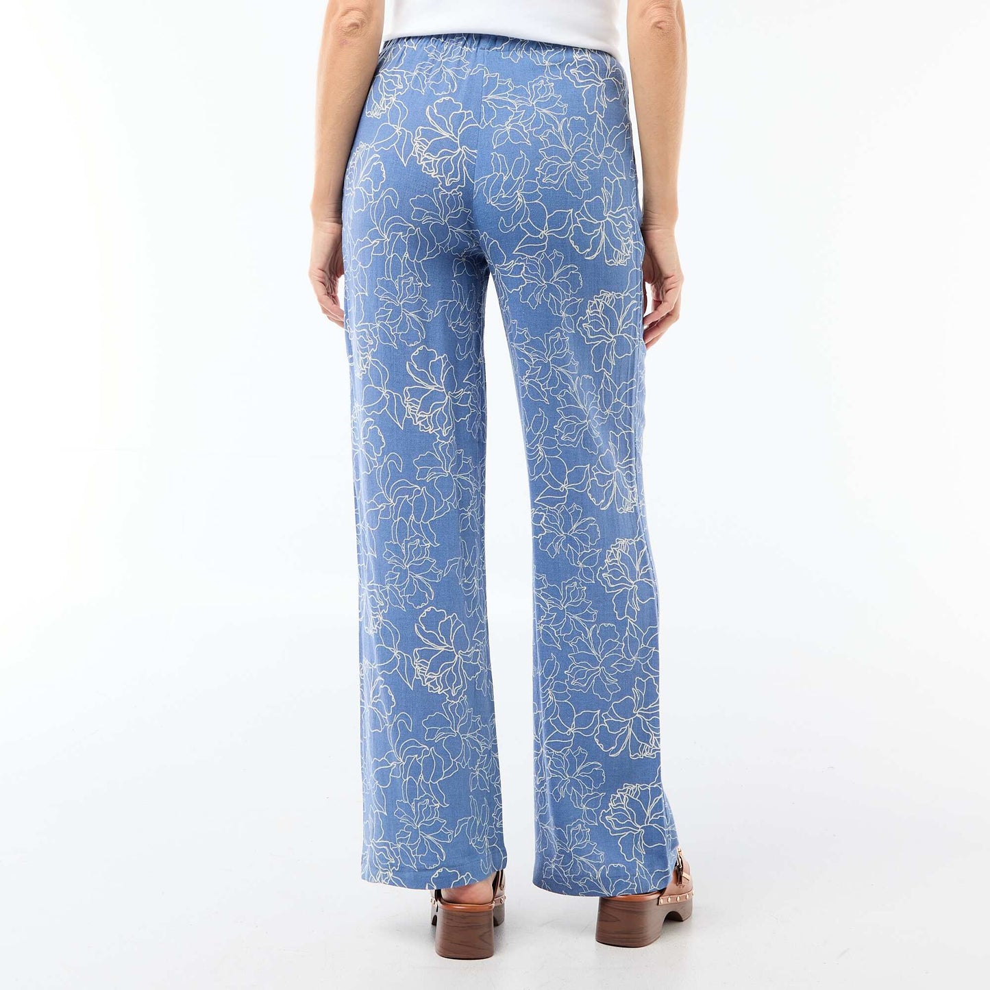 Linen trousers with 2 pockets BLUE