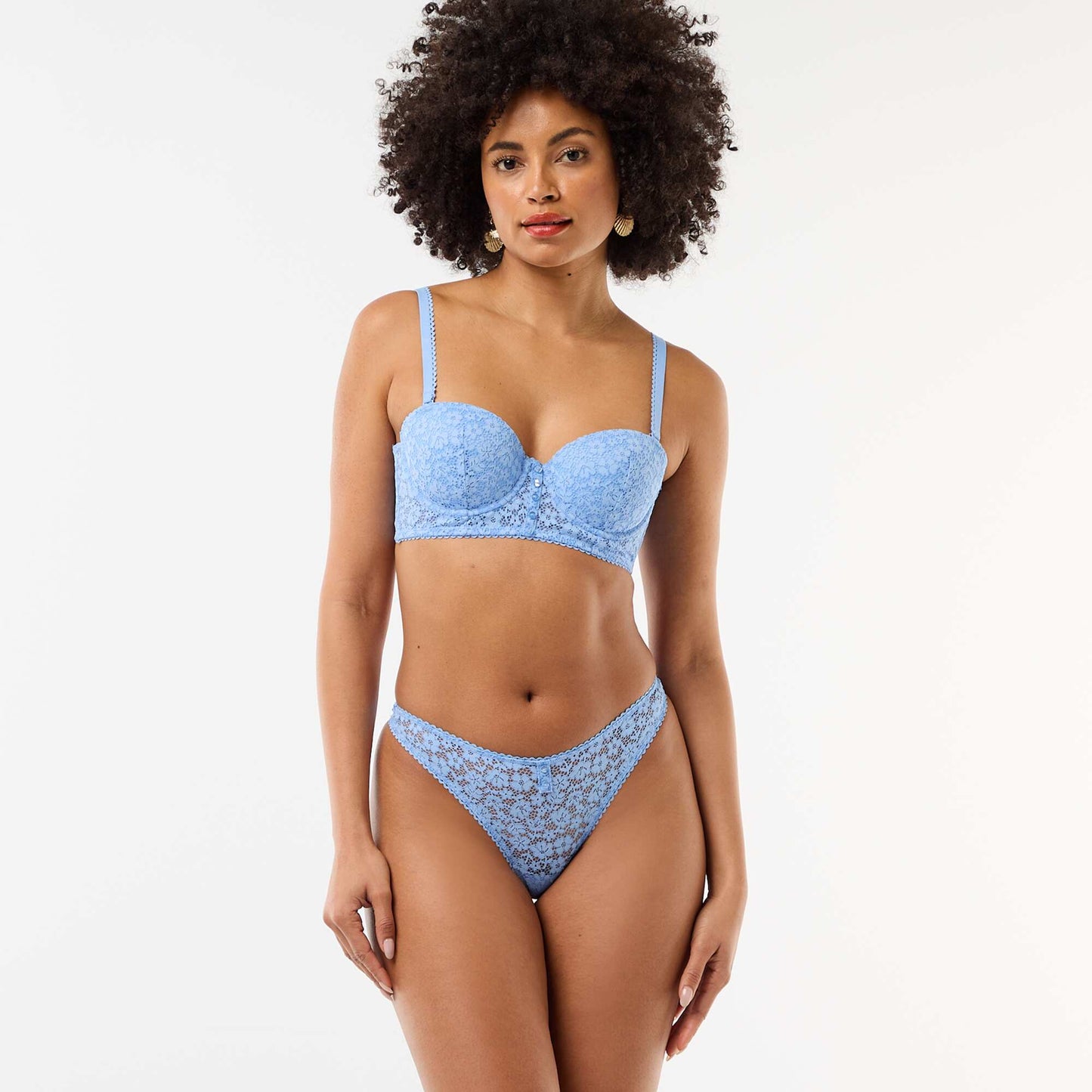 Lace Bustier Bra BLUE