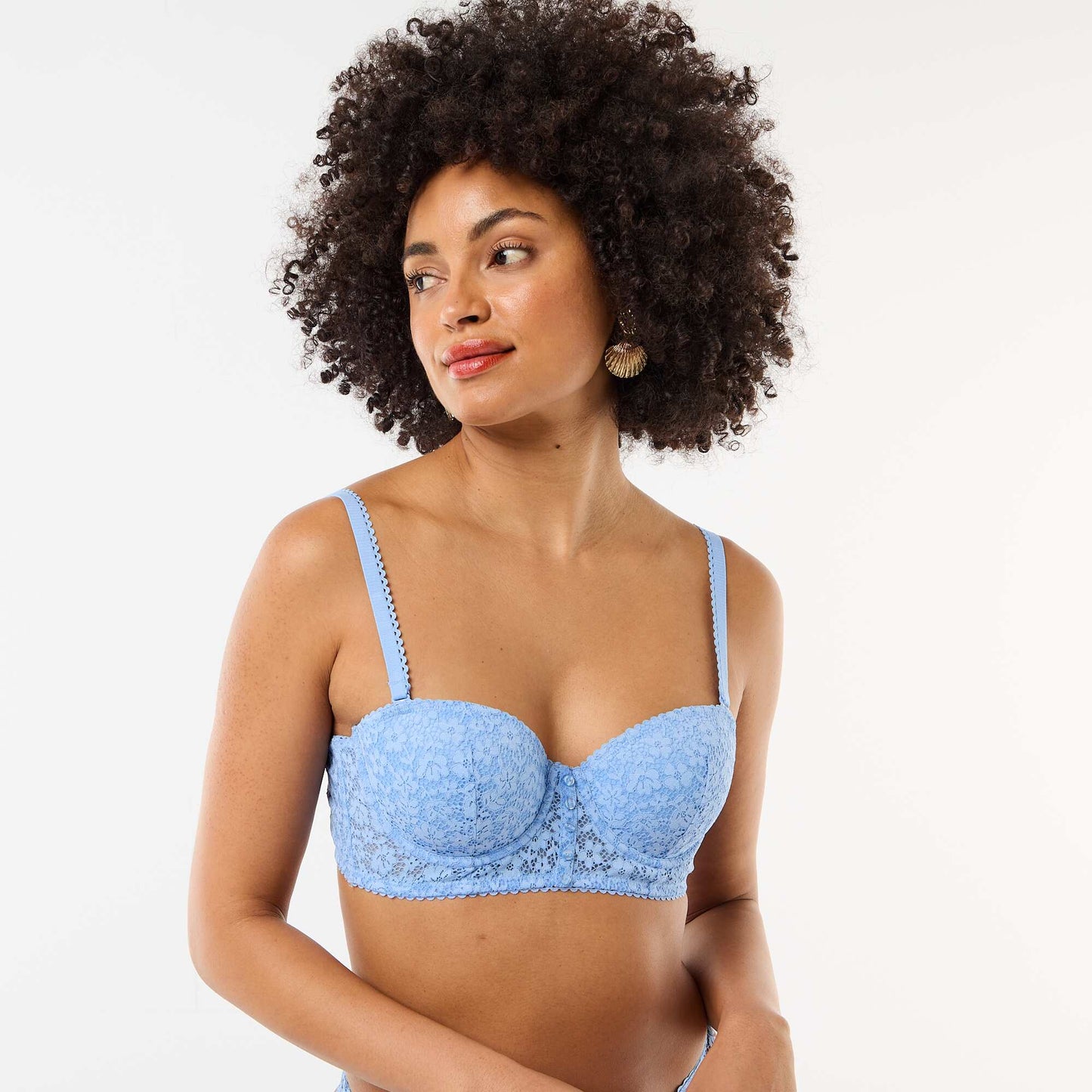 Lace Bustier Bra BLUE