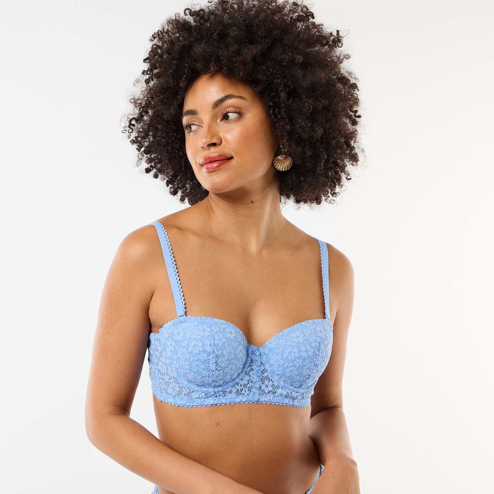 Lace Bustier Bra BLUE