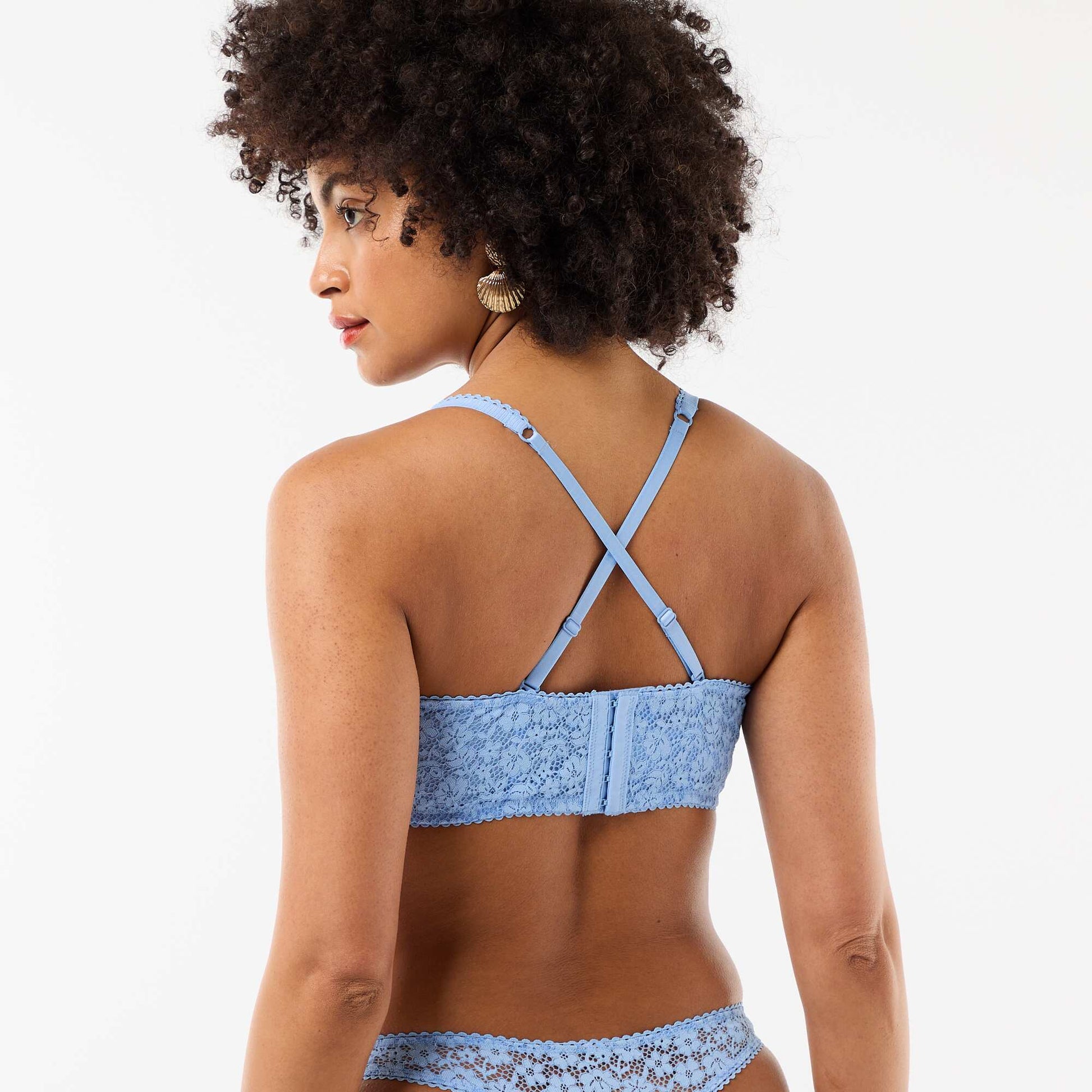 Lace Bustier Bra BLUE