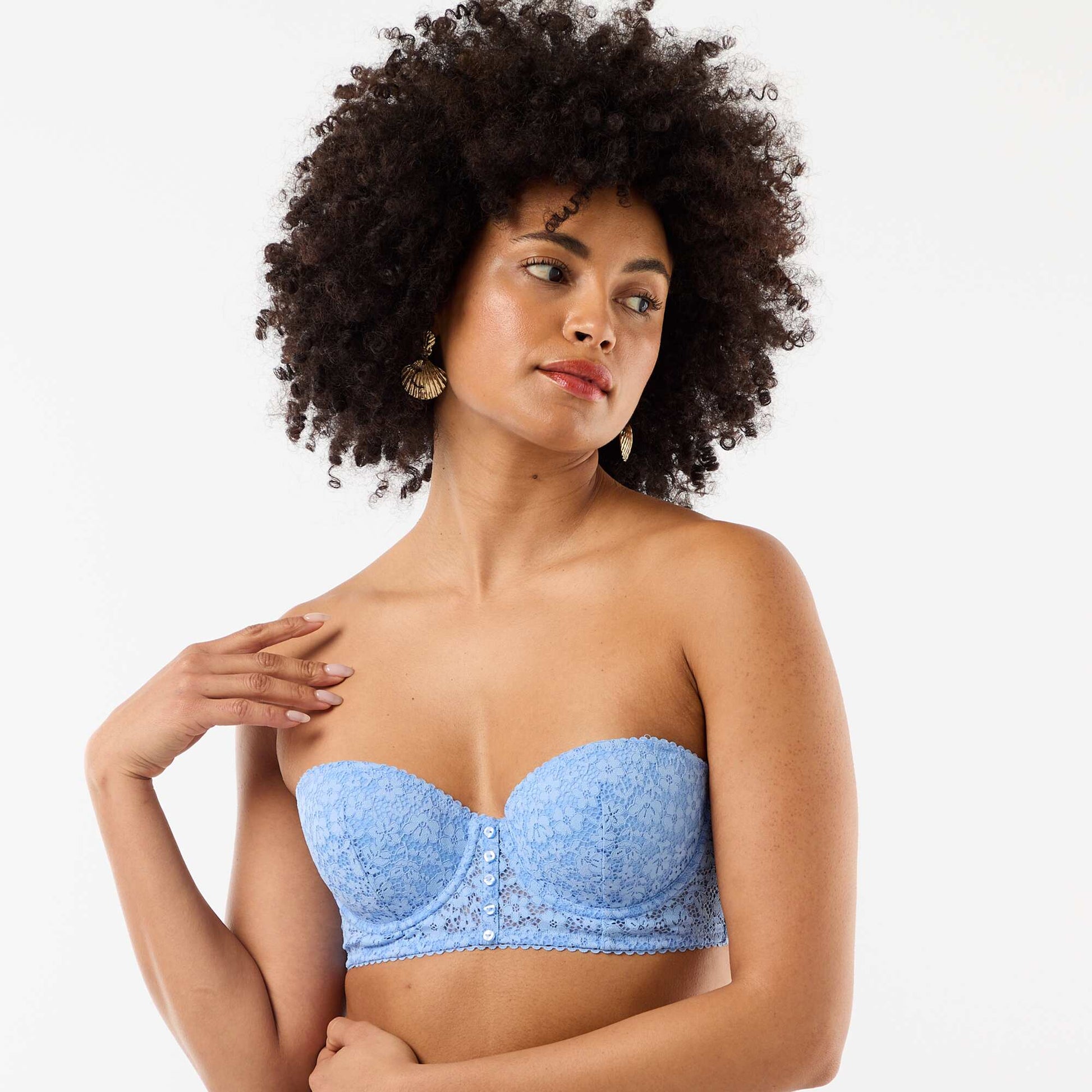 Lace Bustier Bra BLUE