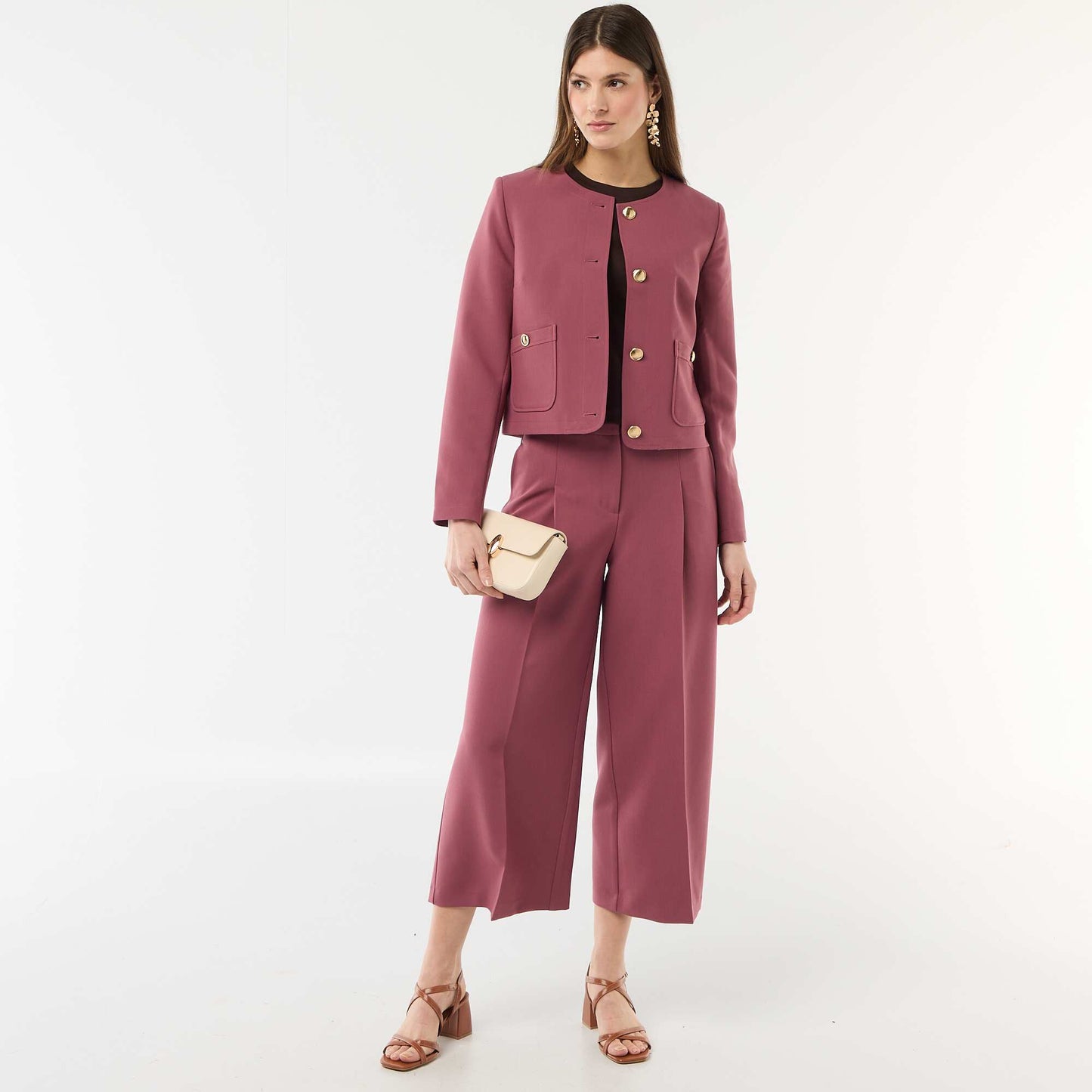 Wide-Leg Dress Pants RED