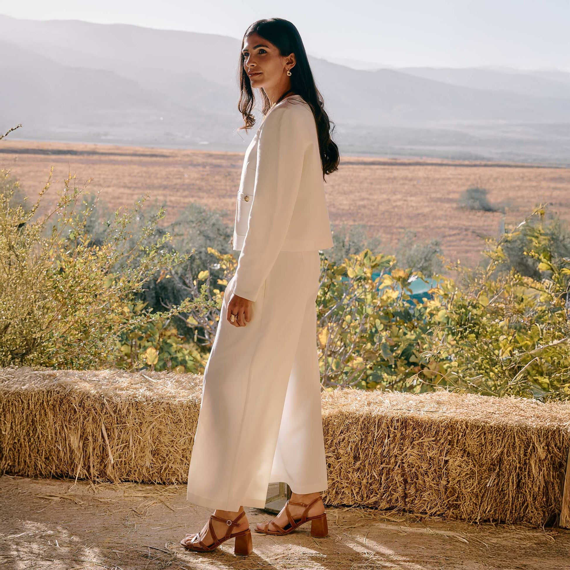 Wide-Leg Dress Pants WHITE