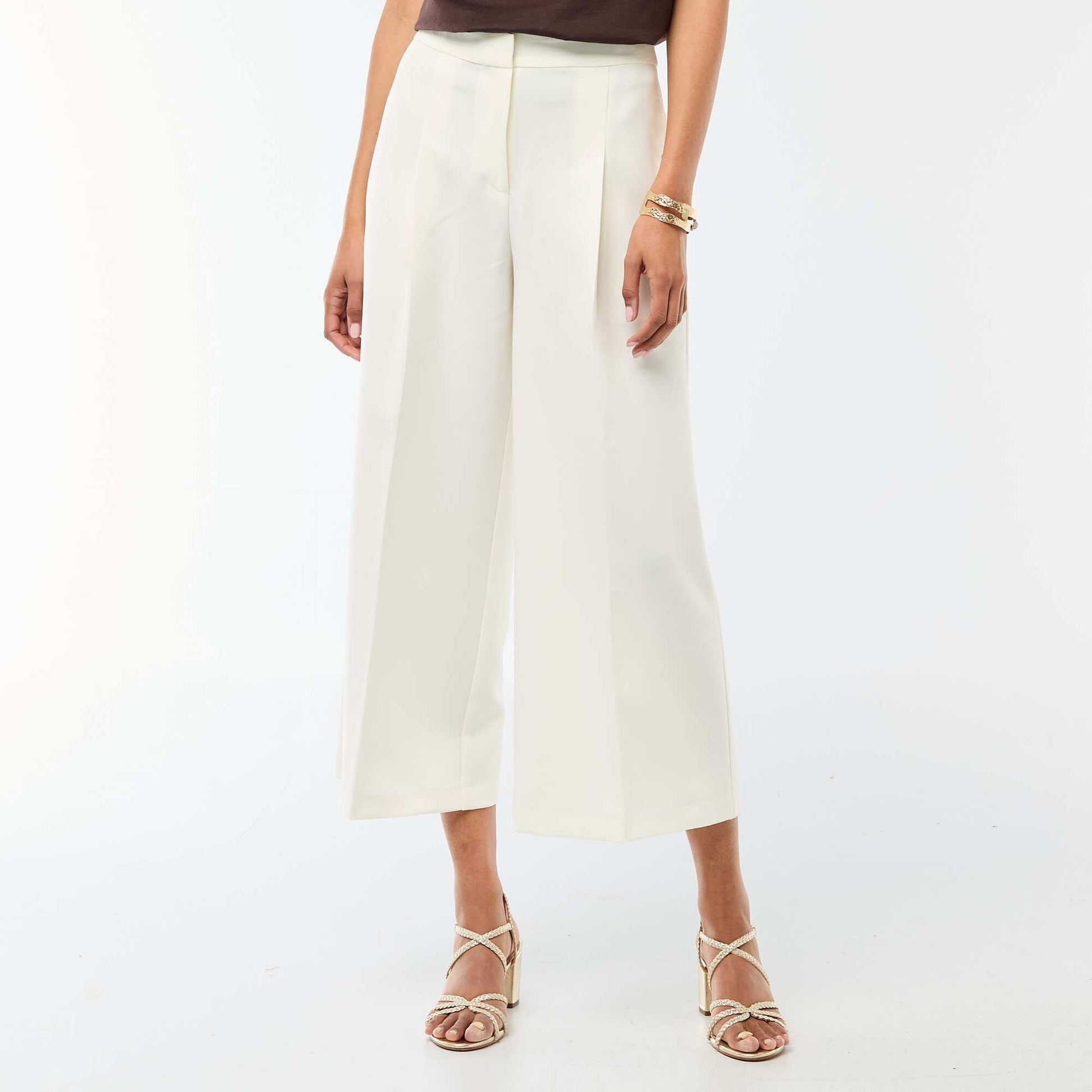 Wide-Leg Dress Pants WHITE
