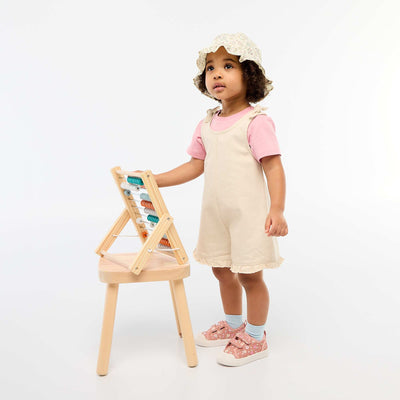 Twill Short Romper with Straps WHITE