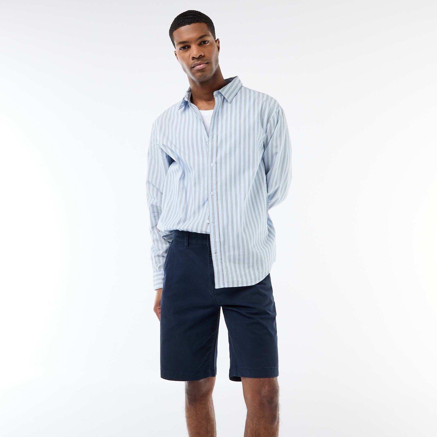 Striped Cotton Shirt BLUE