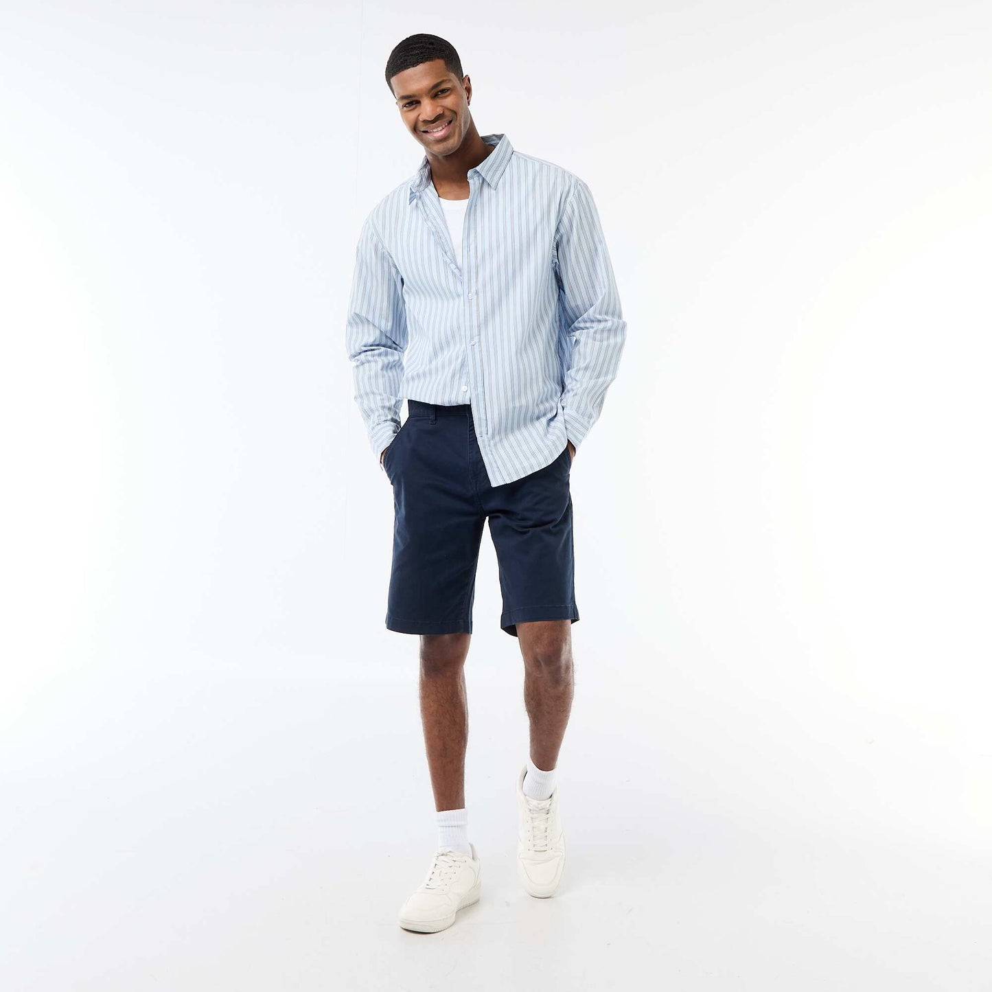 Striped Cotton Shirt BLUE