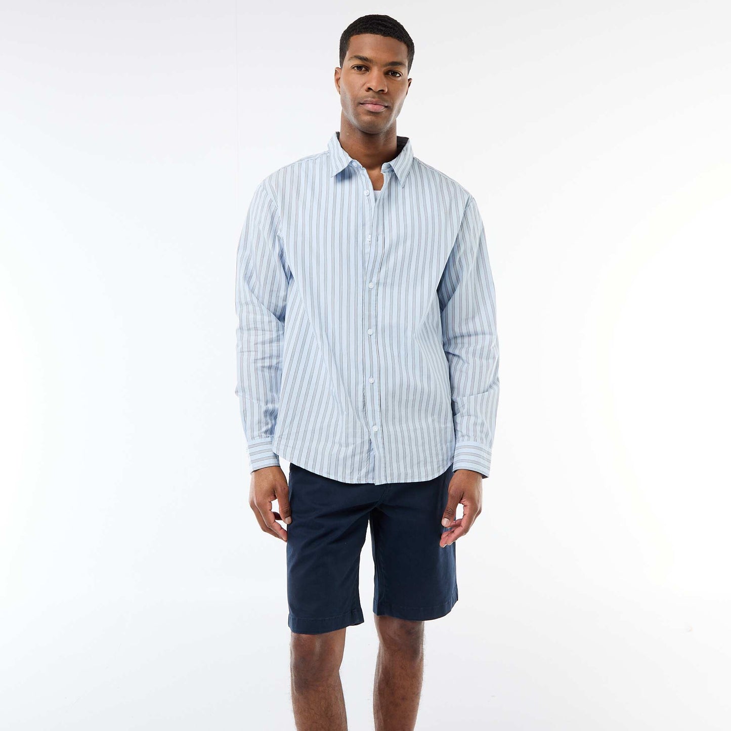 Striped Cotton Shirt BLUE