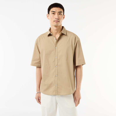 Poplin Short-Sleeved Shirt BEIGE