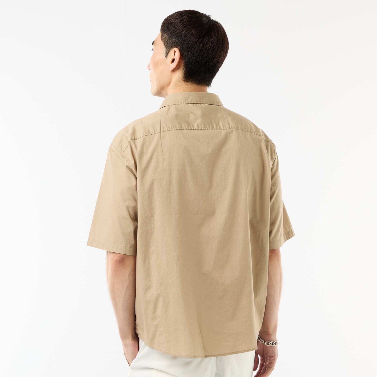 Poplin Short-Sleeved Shirt BEIGE