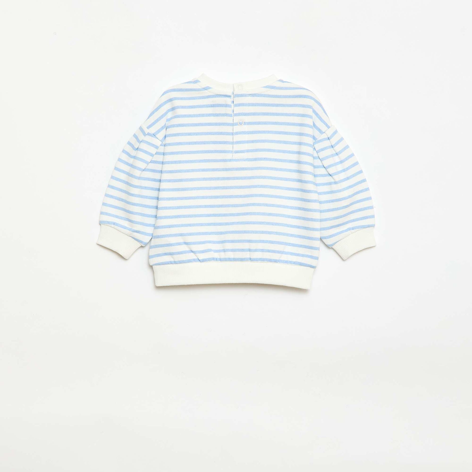 Lightweight French Terry Crew Neck Sweatshirt with Print WHITE