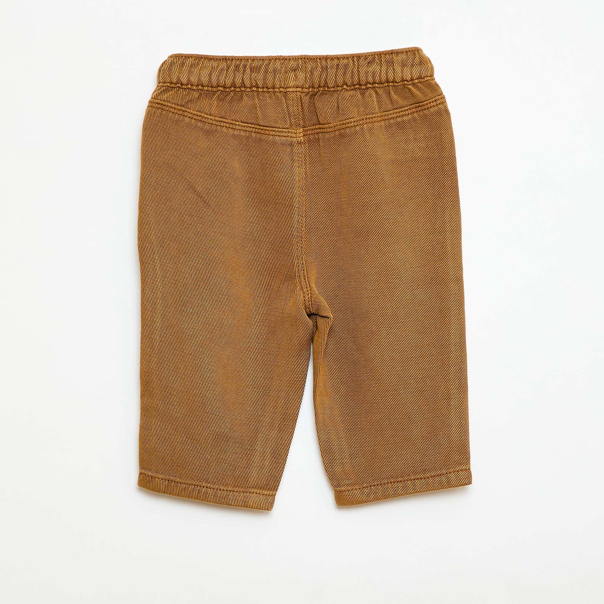 Relaxed Fit Soft Fabric Plain Trousers BROWN
