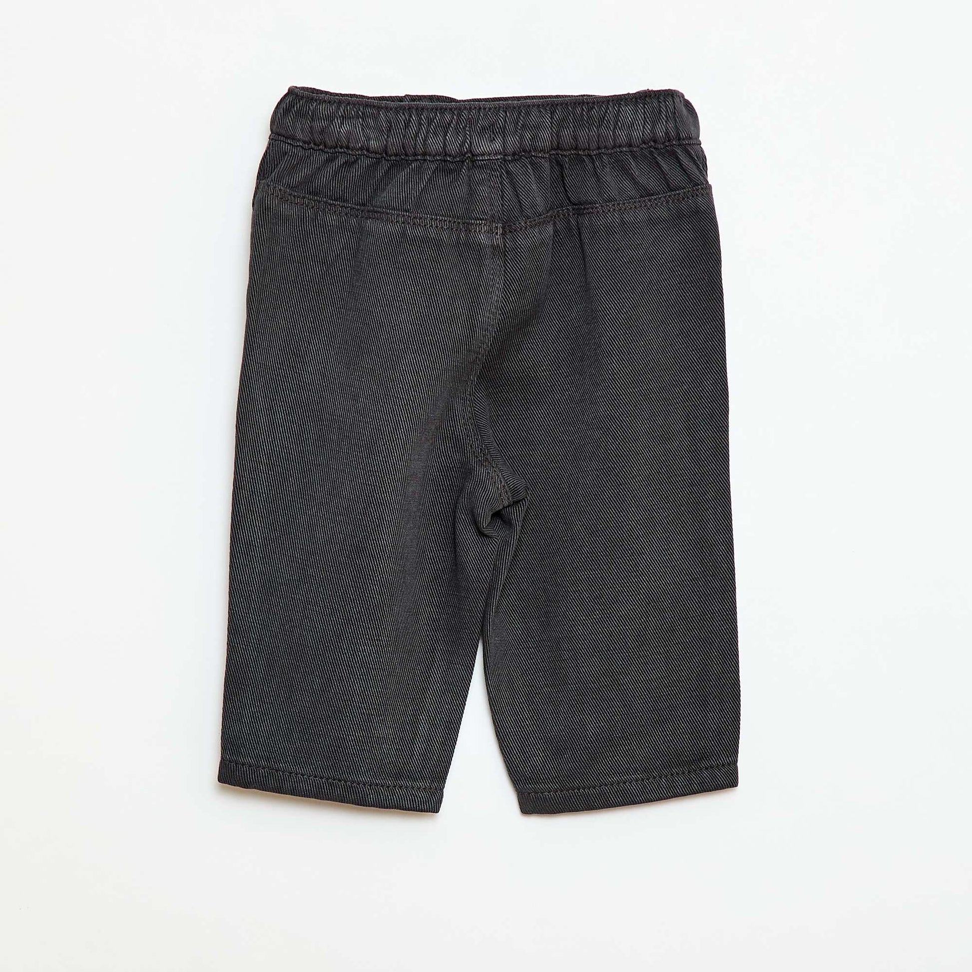 Relaxed Fit Soft Fabric Plain Trousers BLACK