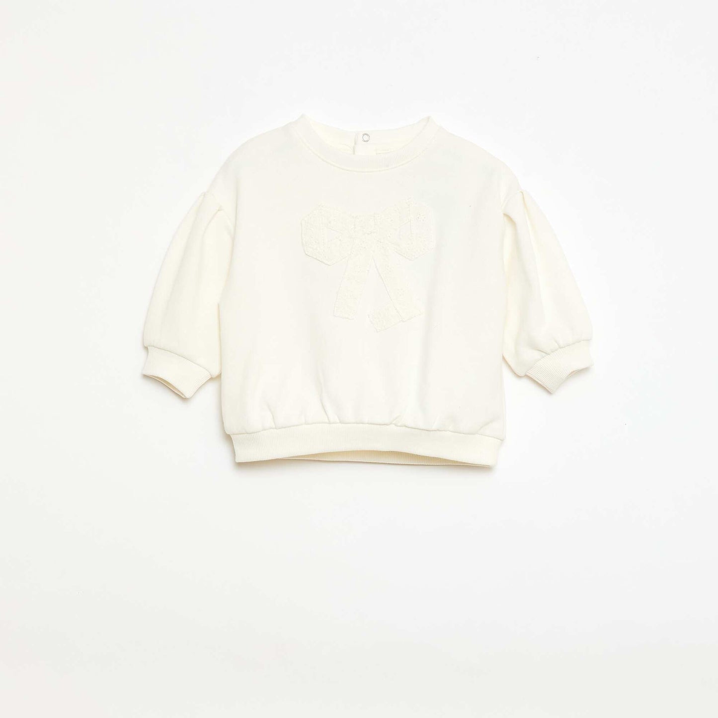 Cotton Sweatshirt with Front Graphic WHITE