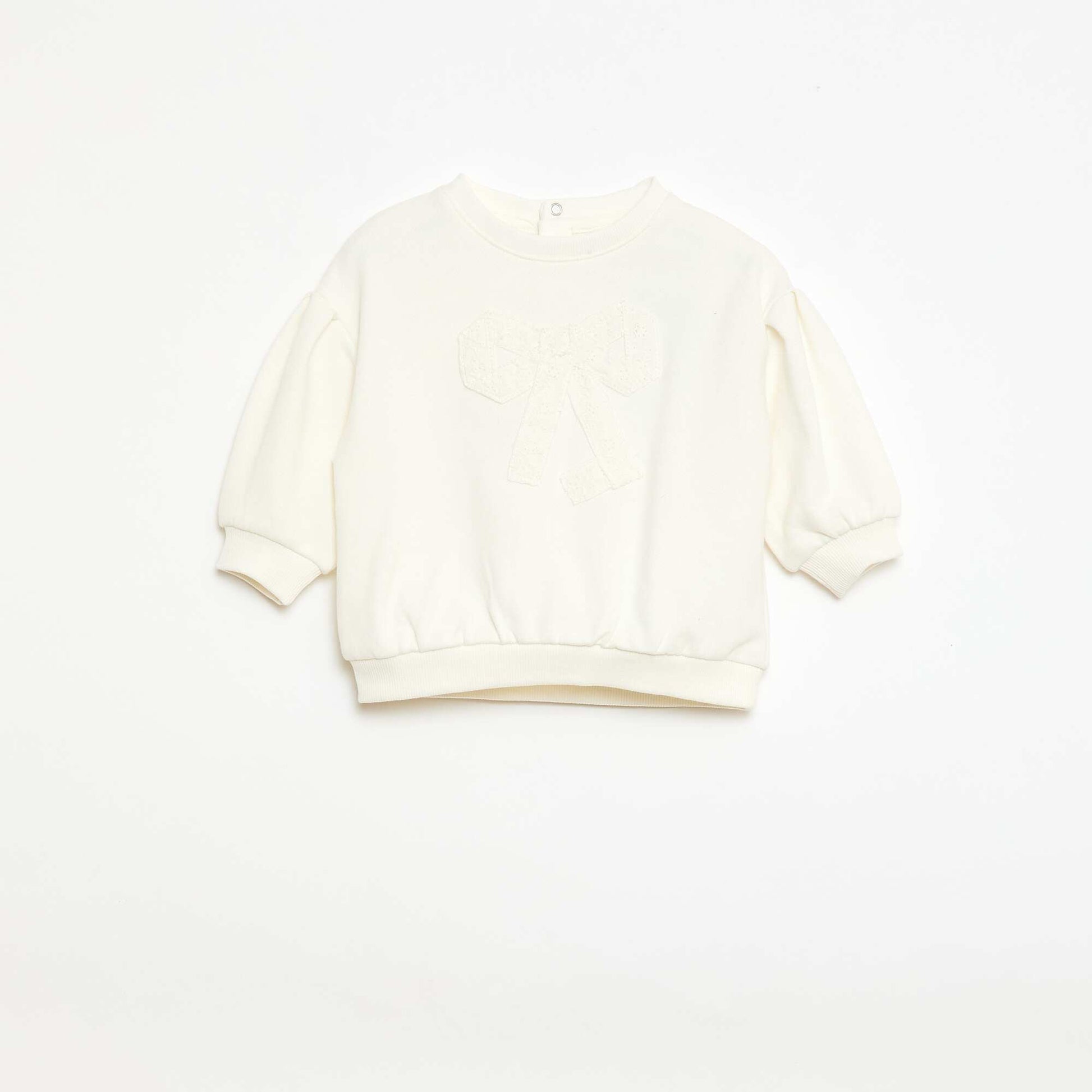 Cotton Sweatshirt with Front Graphic WHITE