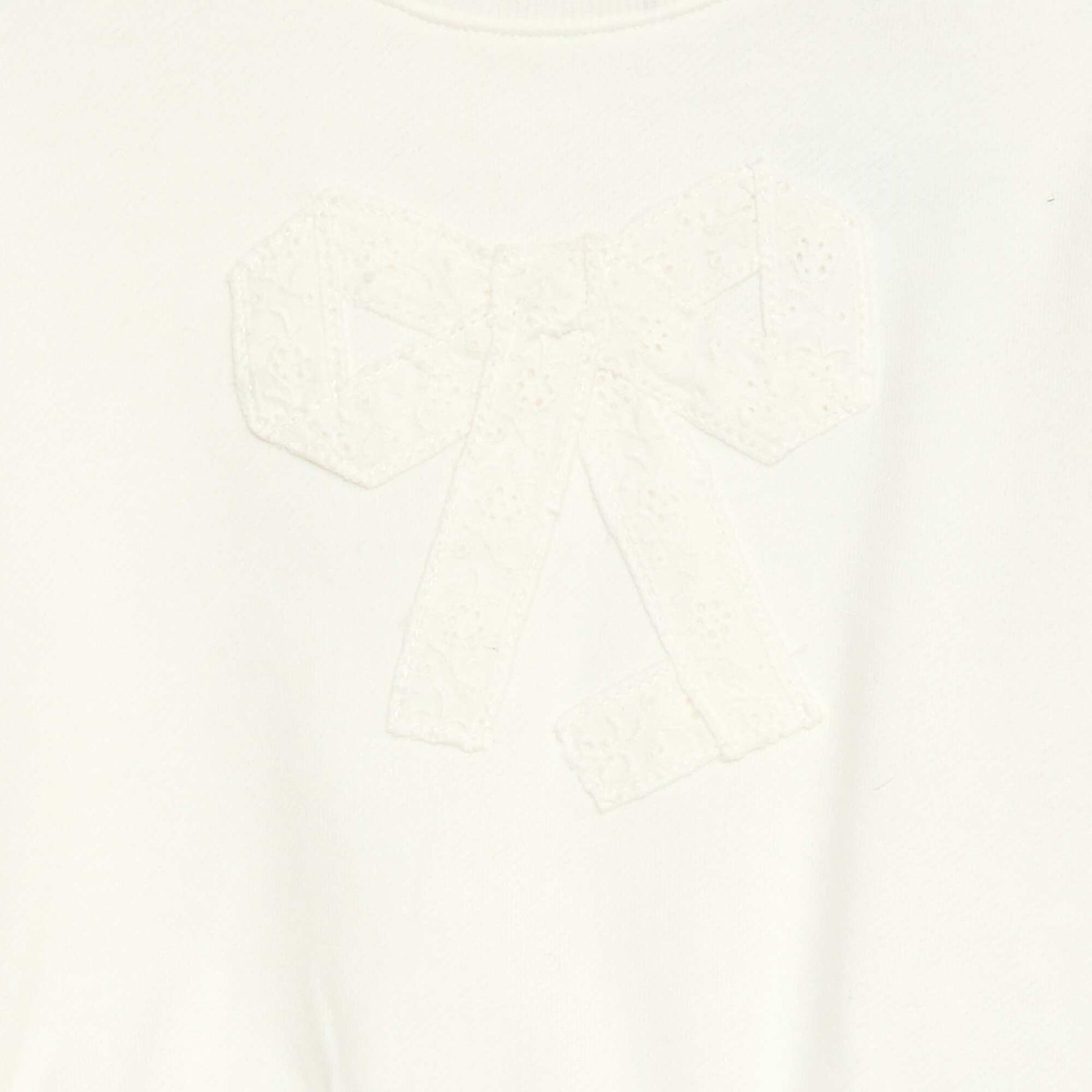 Cotton Sweatshirt with Front Graphic WHITE