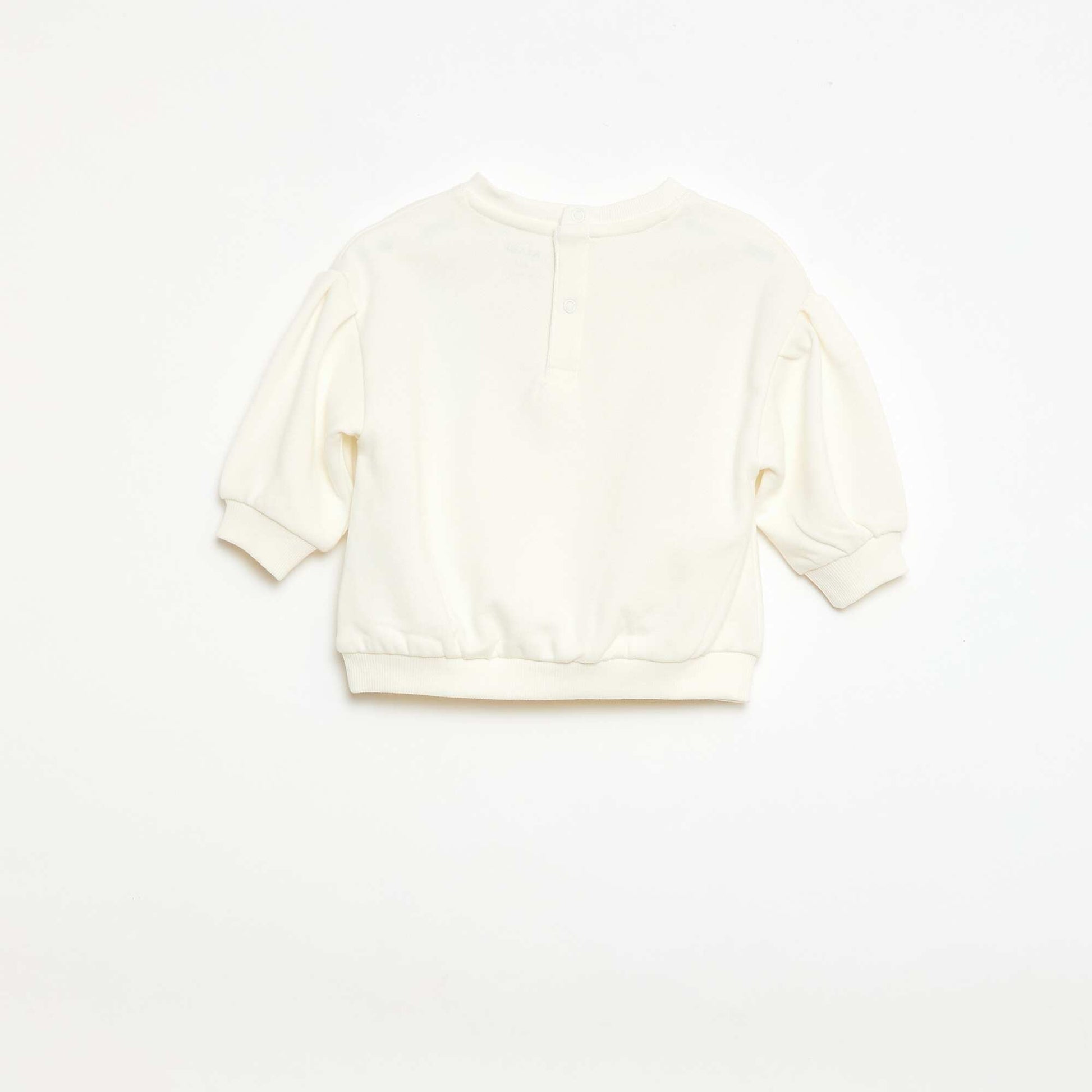 Cotton Sweatshirt with Front Graphic WHITE