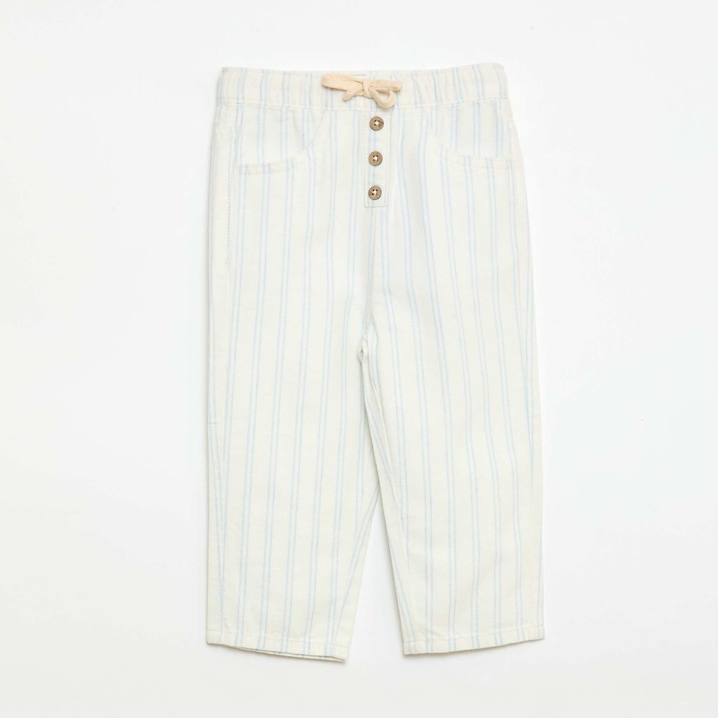 White Trousers with Thin Stripes WHITE