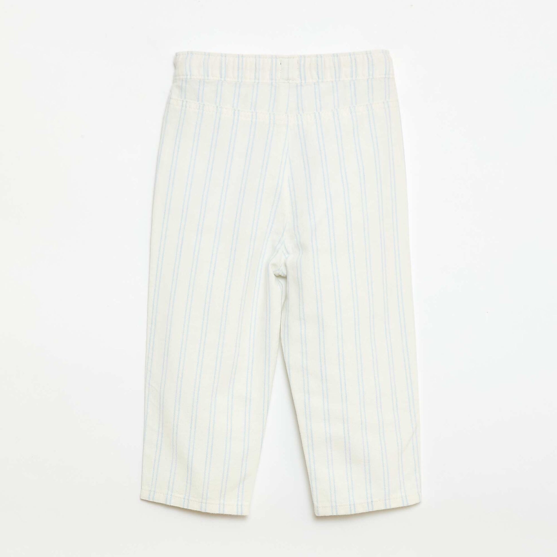 White Trousers with Thin Stripes WHITE