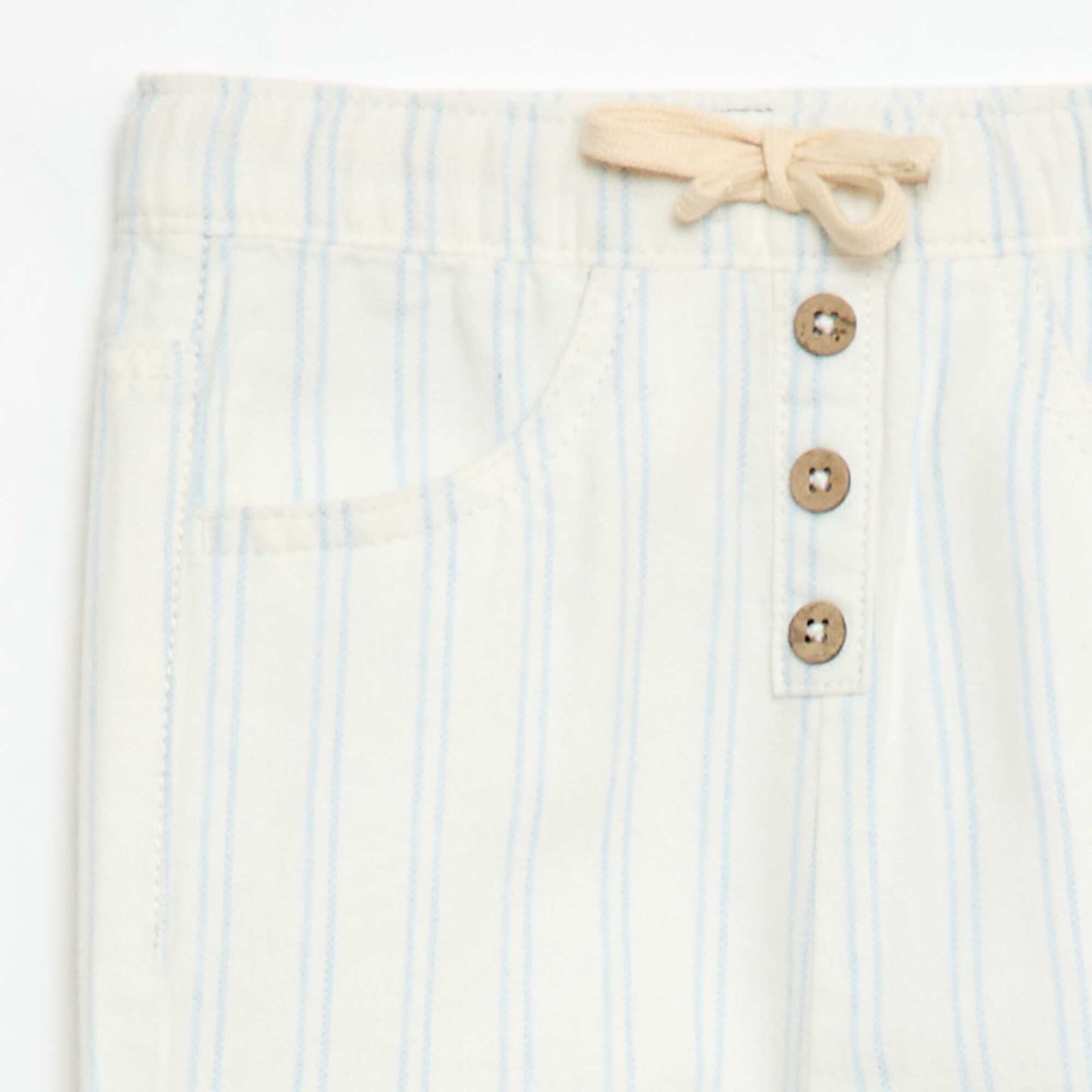White Trousers with Thin Stripes WHITE