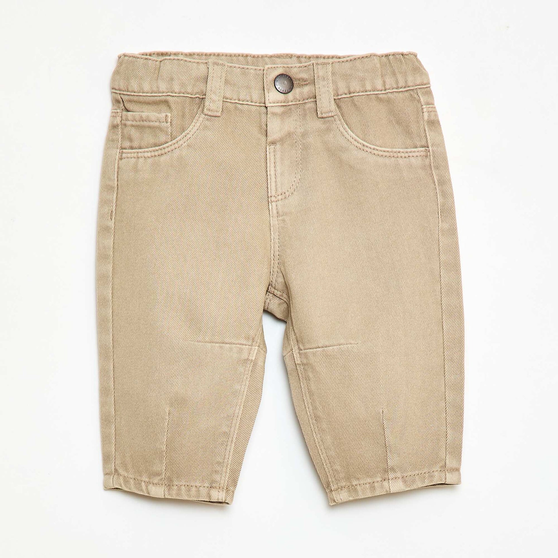 Cotton twill paperbag trousers BEIGE