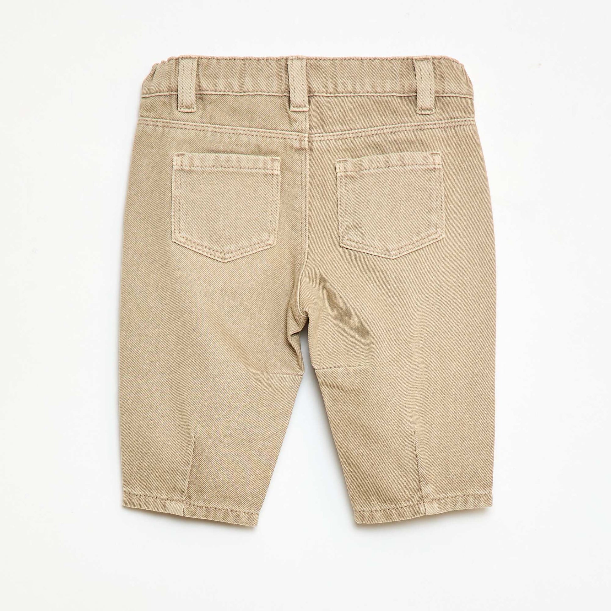 Cotton twill paperbag trousers BEIGE