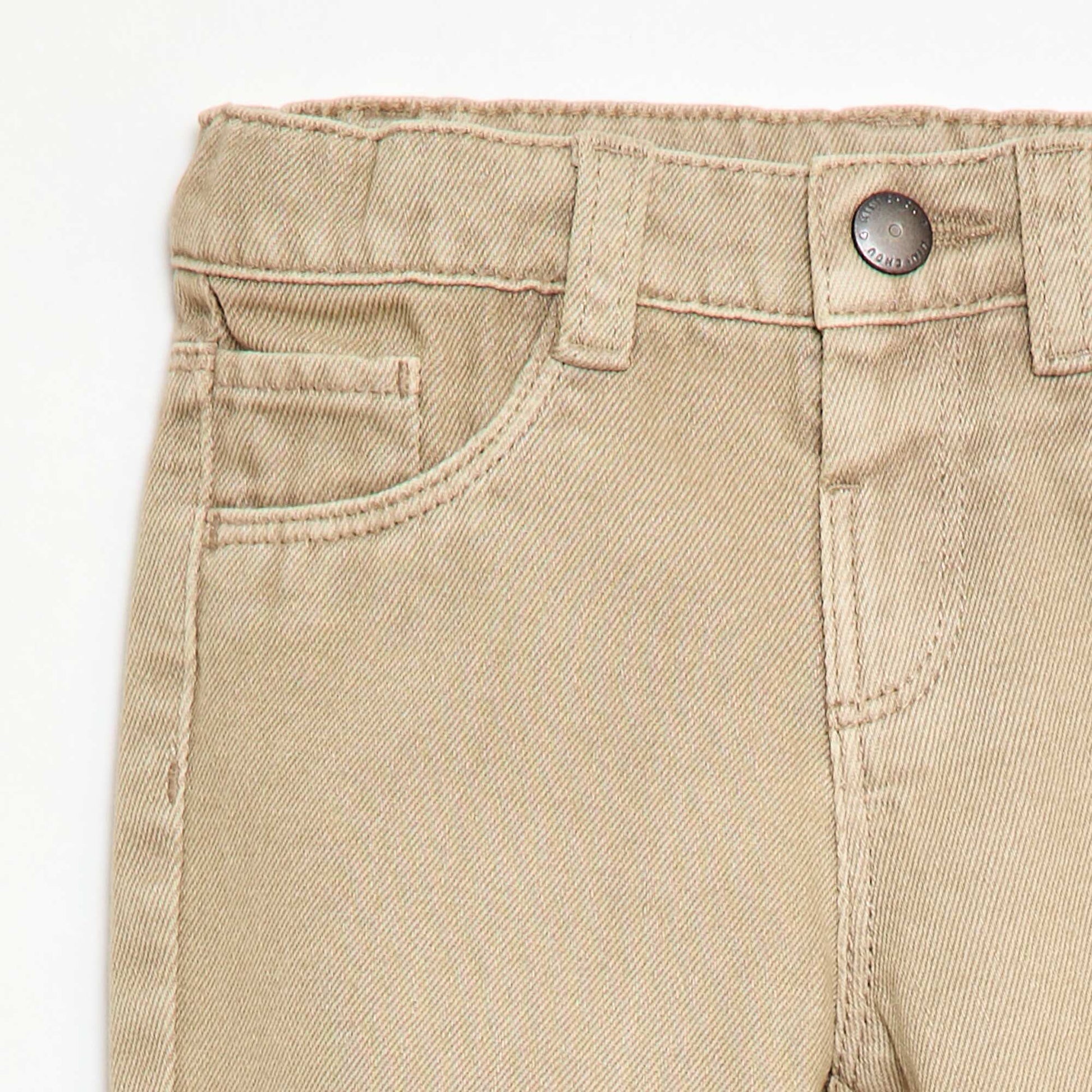Cotton twill paperbag trousers BEIGE