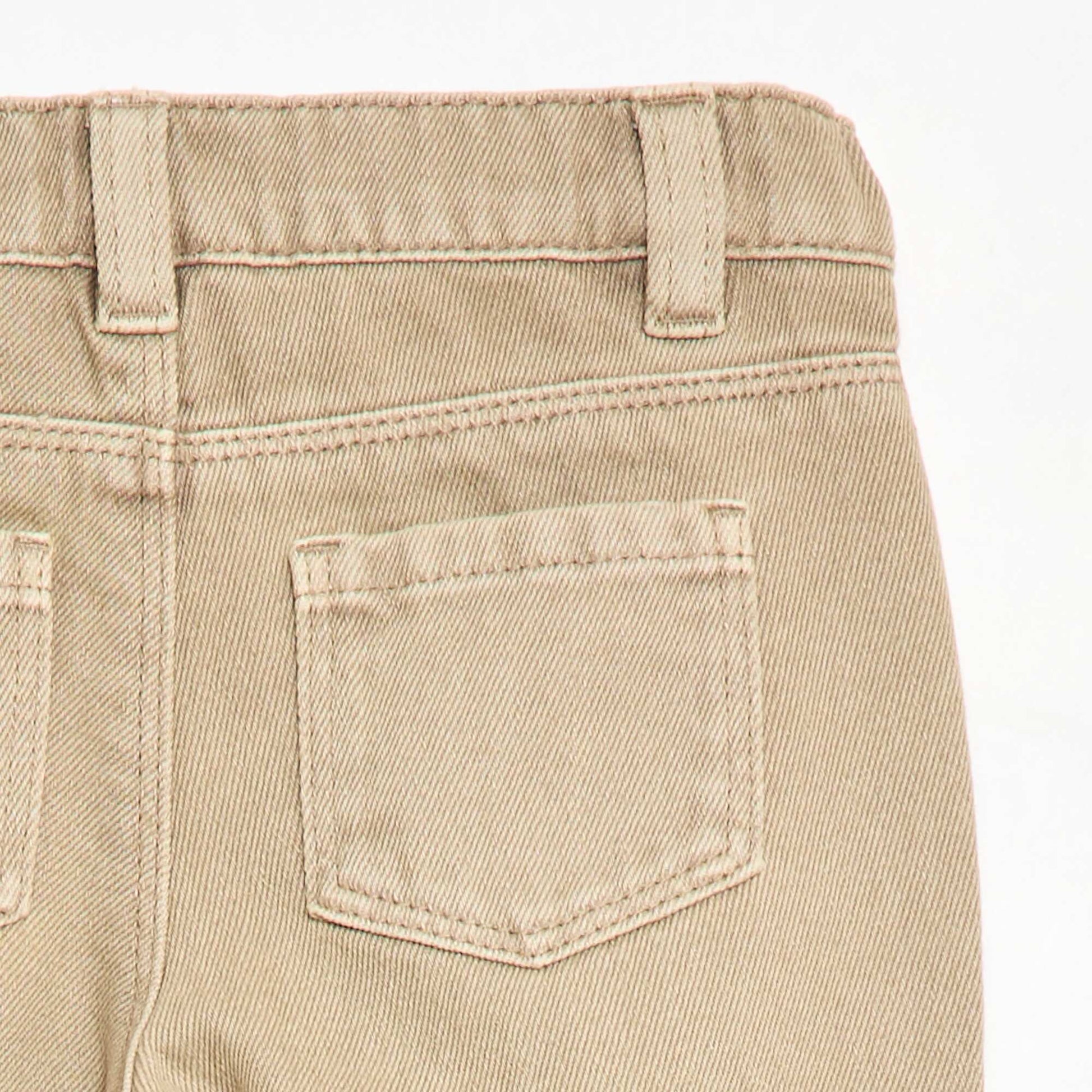 Cotton twill paperbag trousers BEIGE