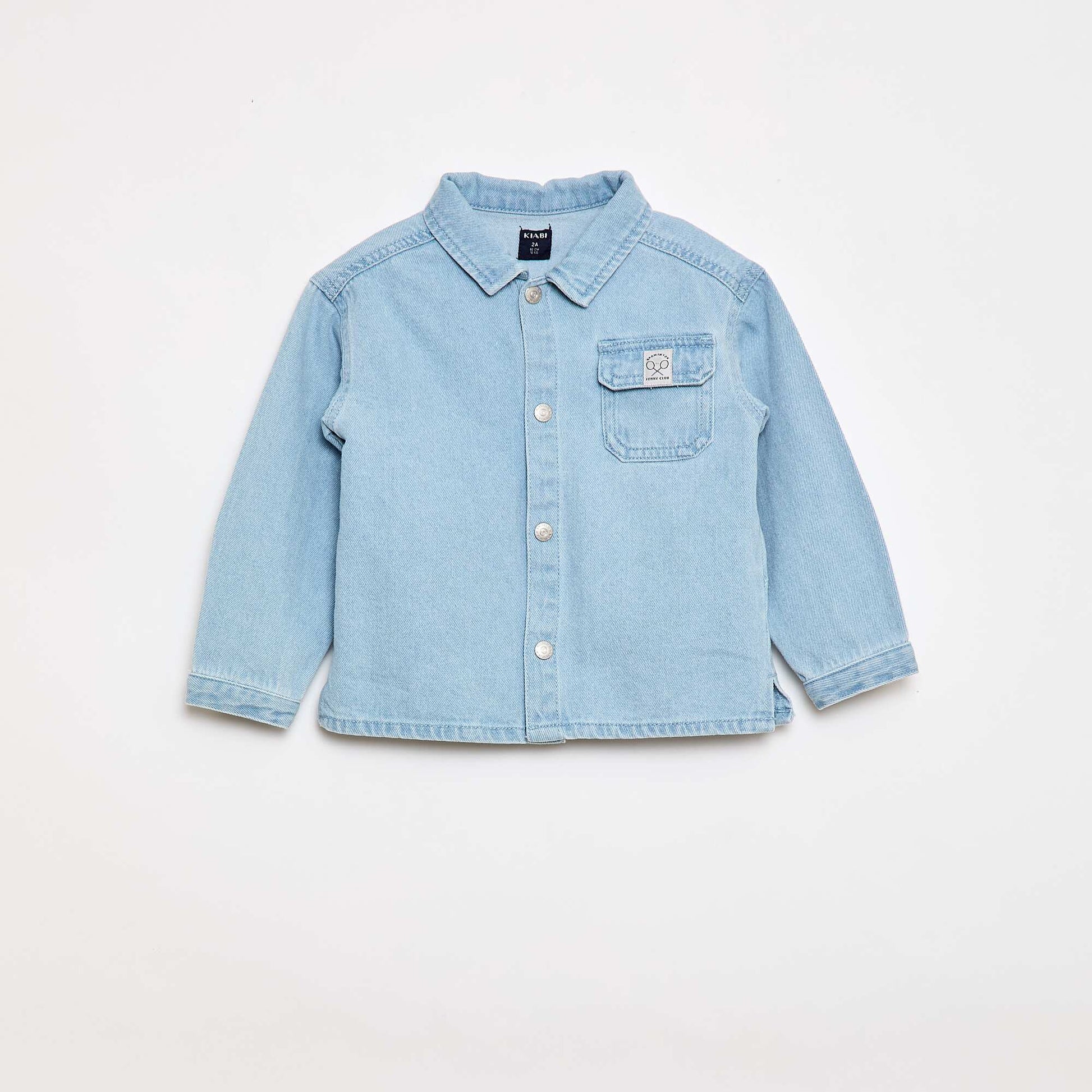 Regular Fit Denim Shirt in Cotton BLUE