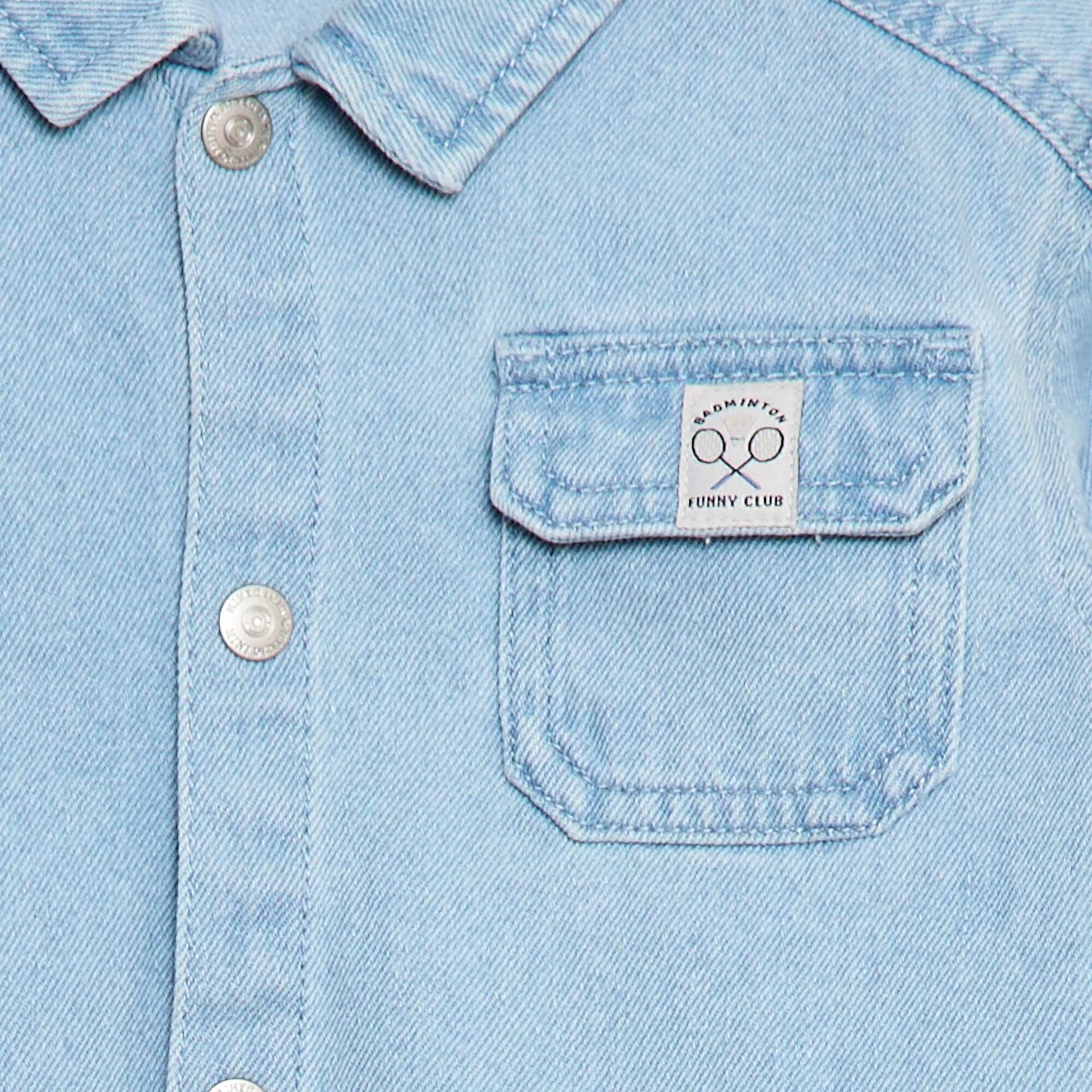 Regular Fit Denim Shirt in Cotton BLUE