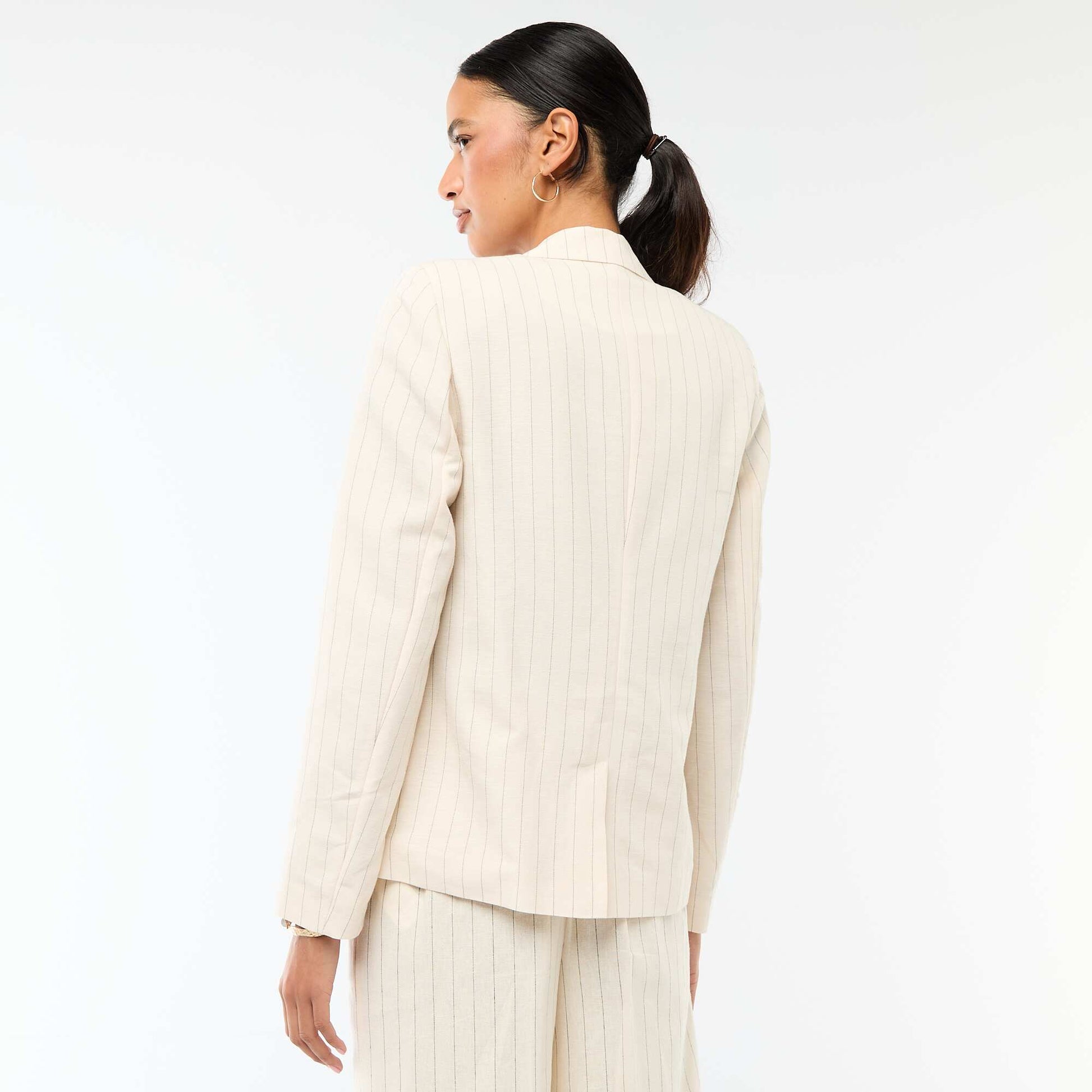 Mid-Length Blazer Jacket BEIGE