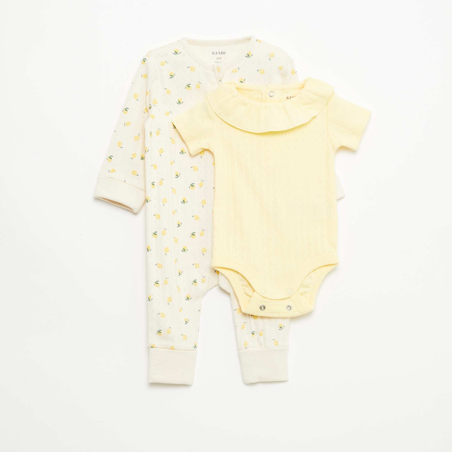 Evolutive Bodysuit + Ribbed Knit Sleepsuit Set YELLOW
