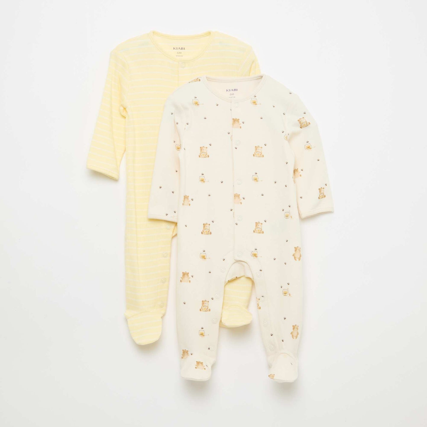 Pyjama Sleepsuit Set with Feet WHITE