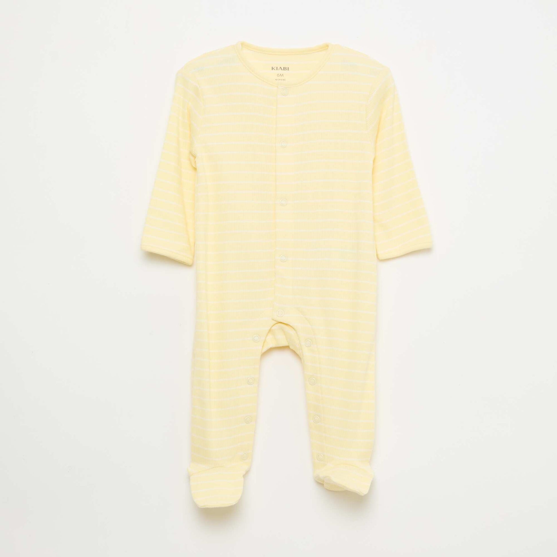 Pyjama Sleepsuit Set with Feet WHITE