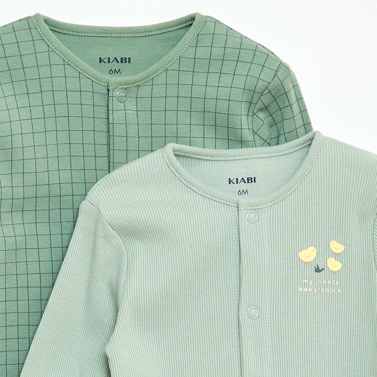 Pyjama Sleepsuit Set with Feet GREEN