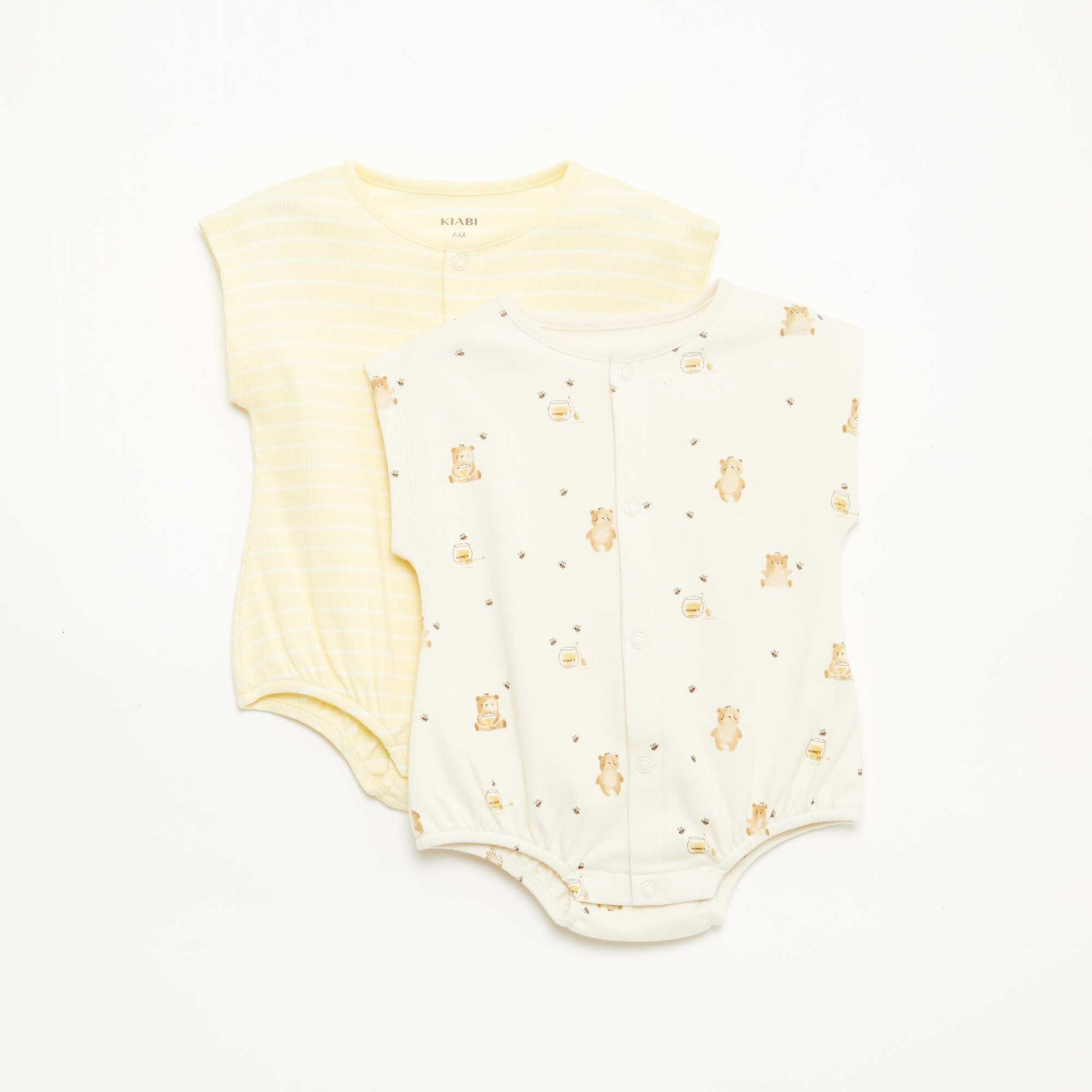Set of 2 Rompers YELLOW
